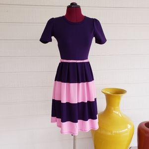 LuLaRoe Amelia Purple and Pink Dress